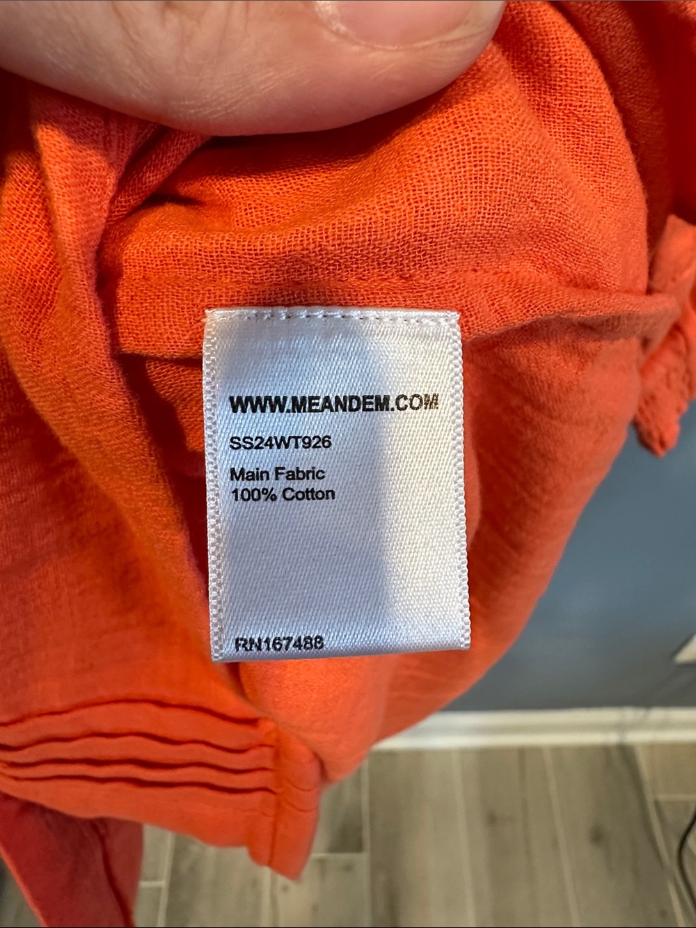 ME+EM Summer Blouse Cotton Cheesecloth Papaya Orange size 12 - Picture 8 of 9